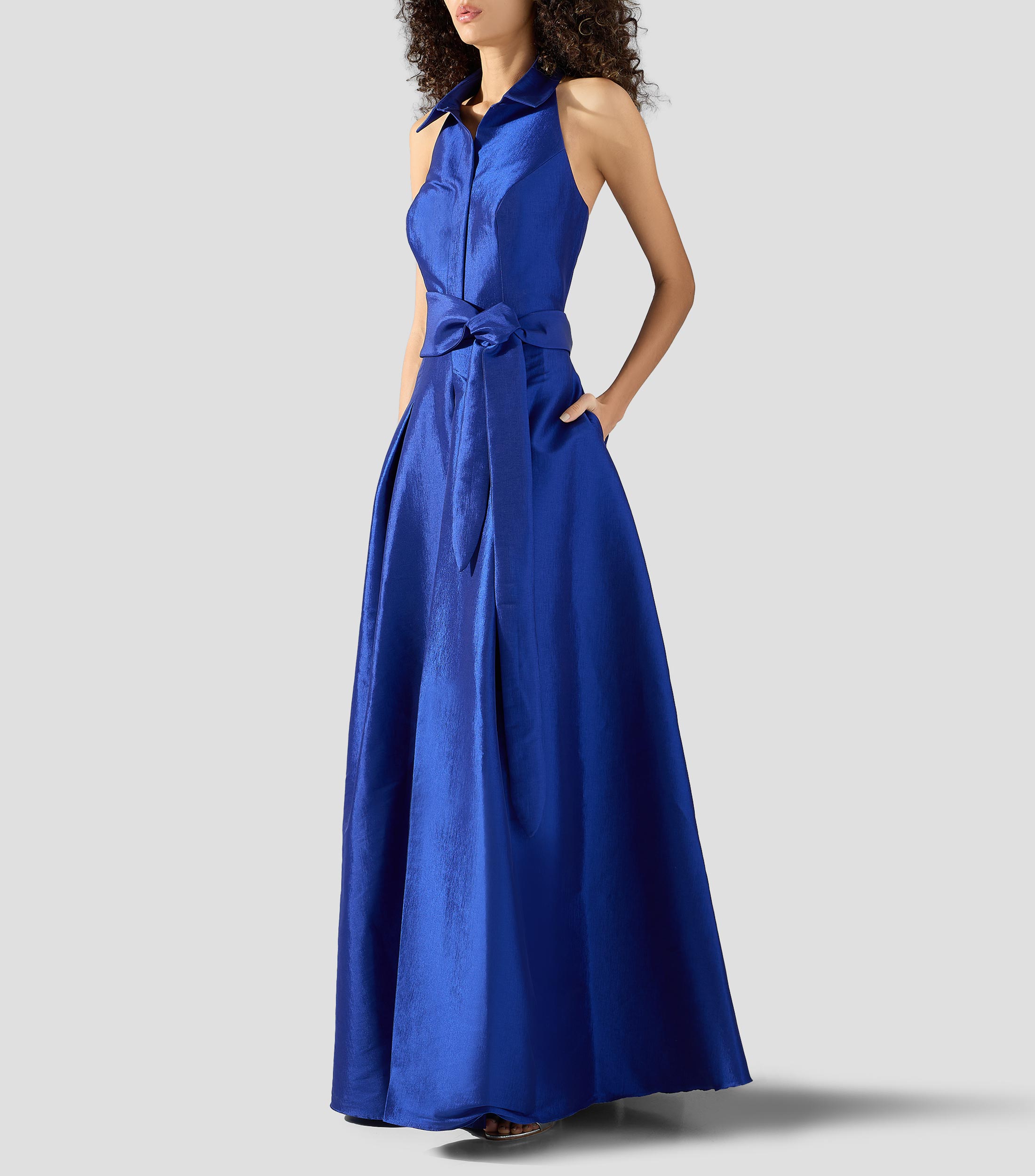 Vestido de fiesta largo liso Mujer